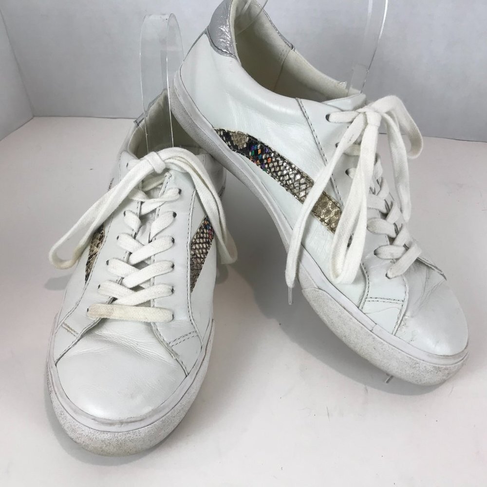 Madewell Leather lace ups, snakeskin accent, US 8